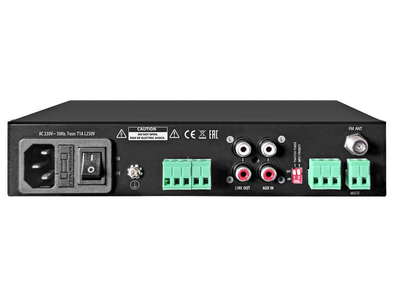 AMC DMPA 120 Light, PA mikšerinis stiprintuvas su integruotu audio media grotuvu