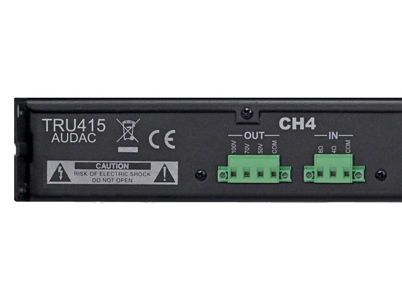 Audac TRU415, 4 kanalų transformatorius 100V linijai
