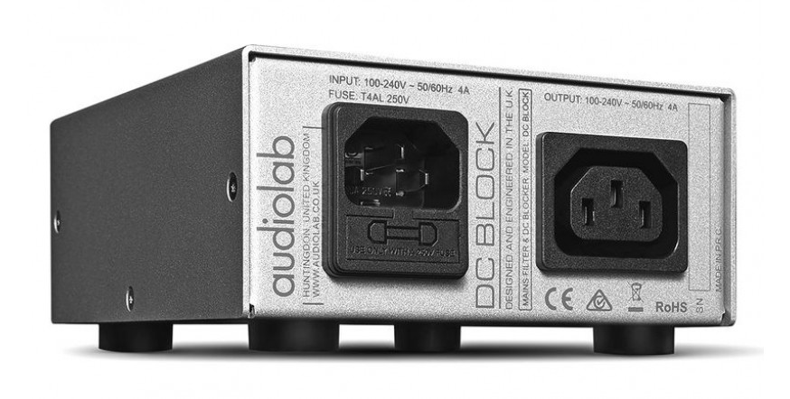 Audiolab DC Block Silver, DC įtampos blokatorius ir  RFI/EMI filtras 230V maitinimo tinklui