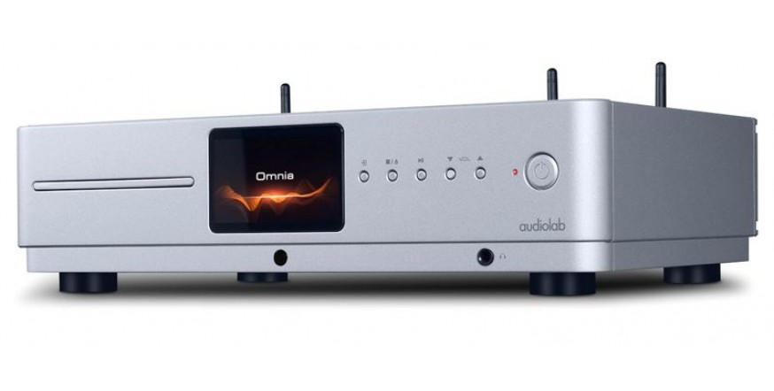 Audiolab Omnia Silver, stereo stiprintuvas su įmontuotu CD ir media grotuvais