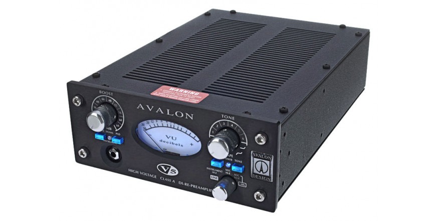 Avalon V5 Black, mono DI  Box, RE Amp, pradinis stiprintuvas mikrofonui ar instrumentams