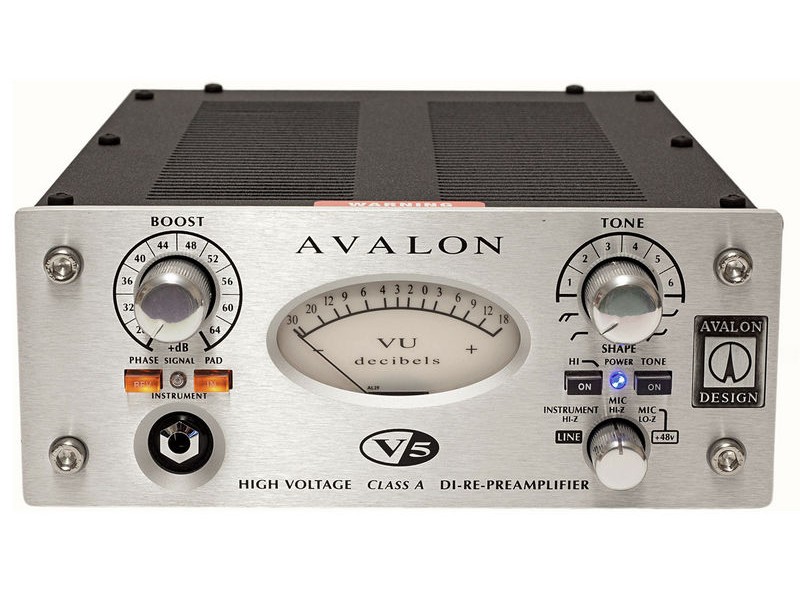 Avalon V5 Silver, mono DI  Box, RE Amp, pradinis stiprintuvas mikrofonui ar instrumentams