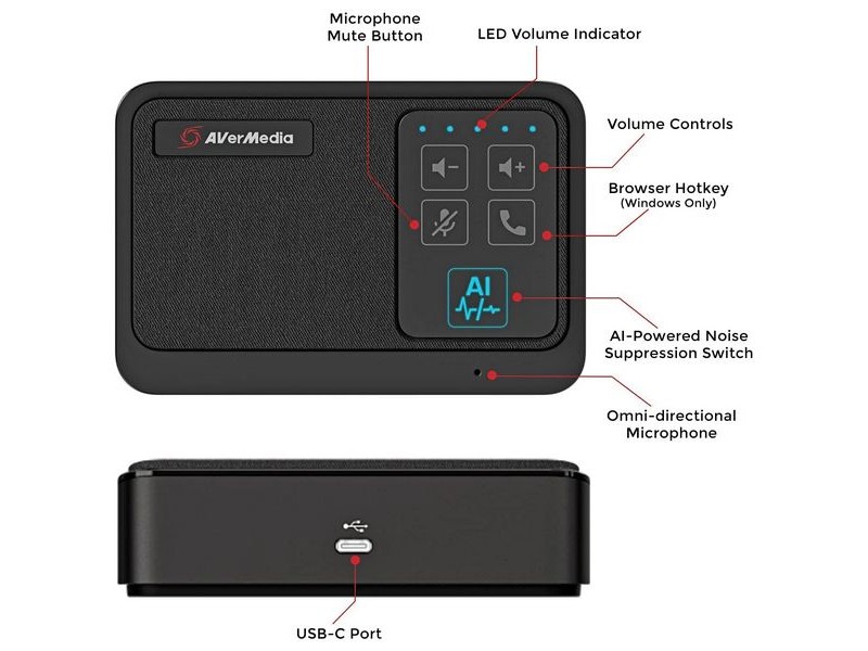 AVerMedia AS311, konferencinis USB  garsiakalbis - mikrofonas