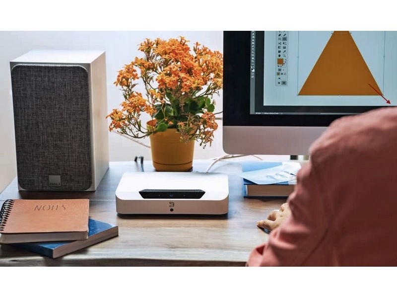 Bluesound Powernode Edge N230 White, stereo stiprintuvas su įmontuotu media grotuvu