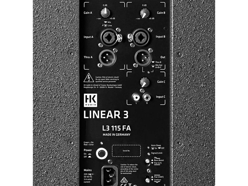 HK Audio Linear 3 115 FA, akustinė sistema su stiprintuvu