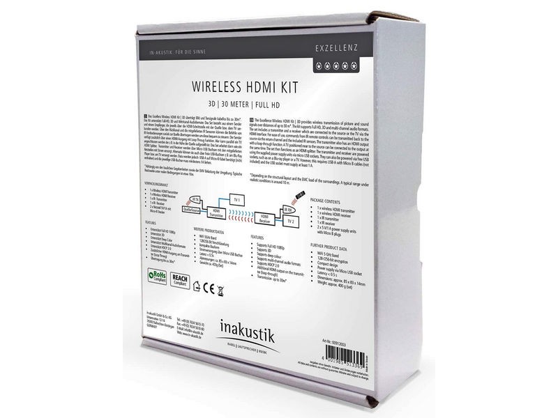 Inakustik Excellence Wireless HDMI Kit, belaidė HDMI signalo perdavimo sistema