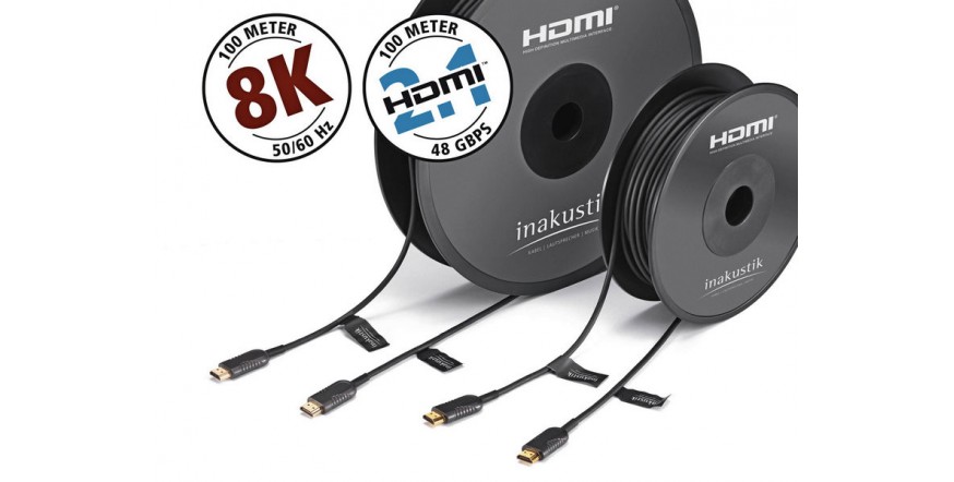 Inakustik High Speed HDMI 2.1 8K Optical Fiber 10m, HDMI kabelis