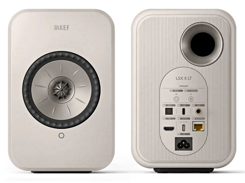 KEF LSX II LT Stone White, aktyvios garso kolonėlės su Wi-Fi, Bluetooth ir DAC