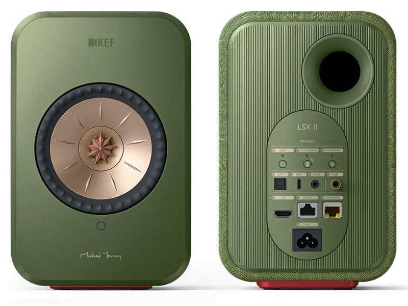 KEF LSX II Wireless Olive Green, aktyvios garso kolonėlės su Wi-Fi, Bluetooth ir DAC