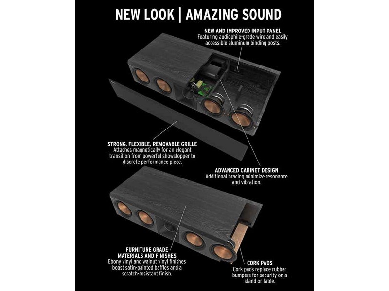 Klipsch RP-504C II Walnut, centrinė garso kolonėlė