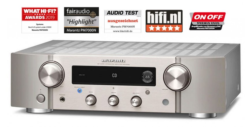 Marantz PM7000N Silver-Gold, stereo stiprintuvas su įmontuotu media grotuvu