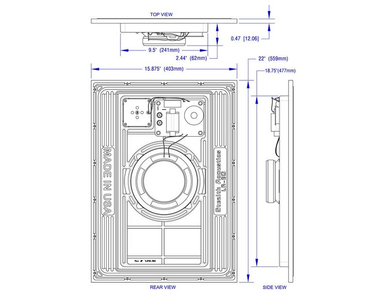 Stealth Acoustics LR8g, įmontuojama nematoma garso kolonėlė